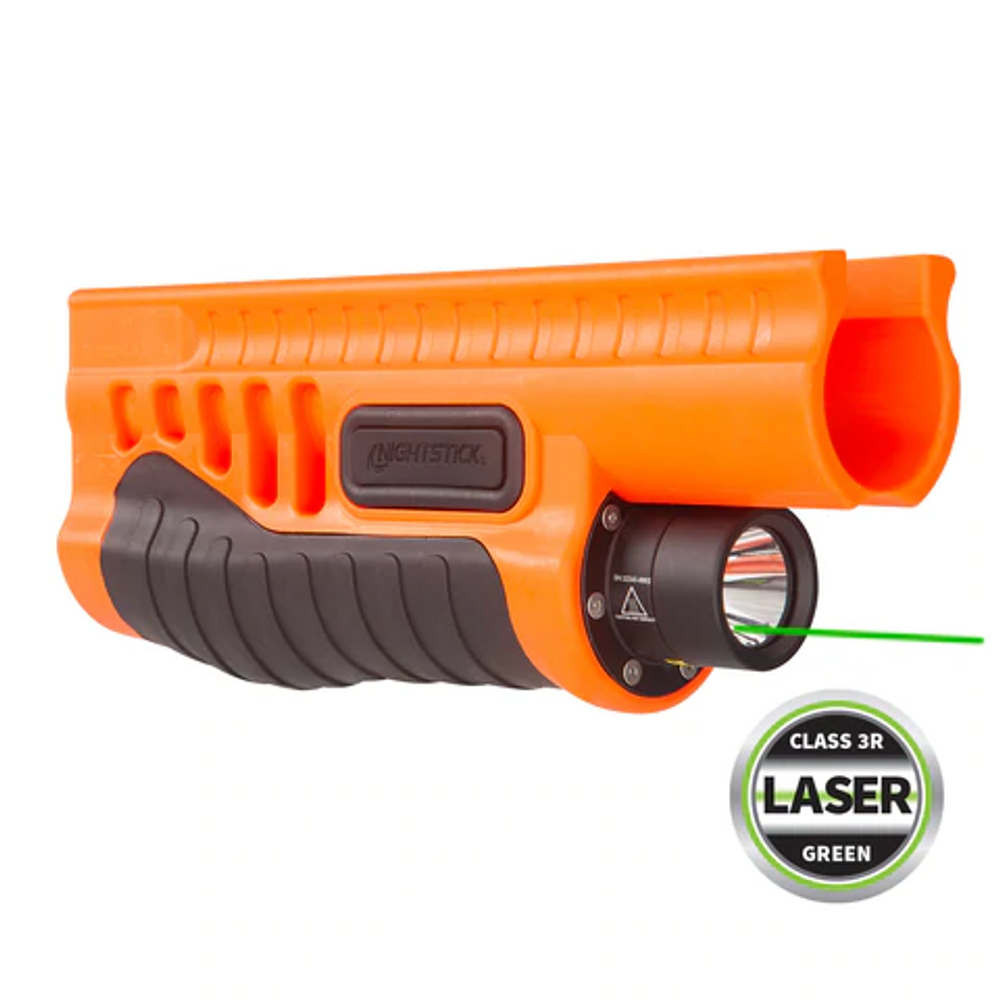 Nightstick SFL-12GL Shotgun Forend Light w/ Laser for Mossberg 500/590/Shockwave - Orange