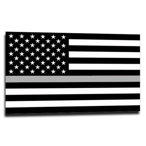 Thin Blue Line TSL-S-AMERICAN-46 Thin Silver Line American Sticker, 4 x 6 Inches