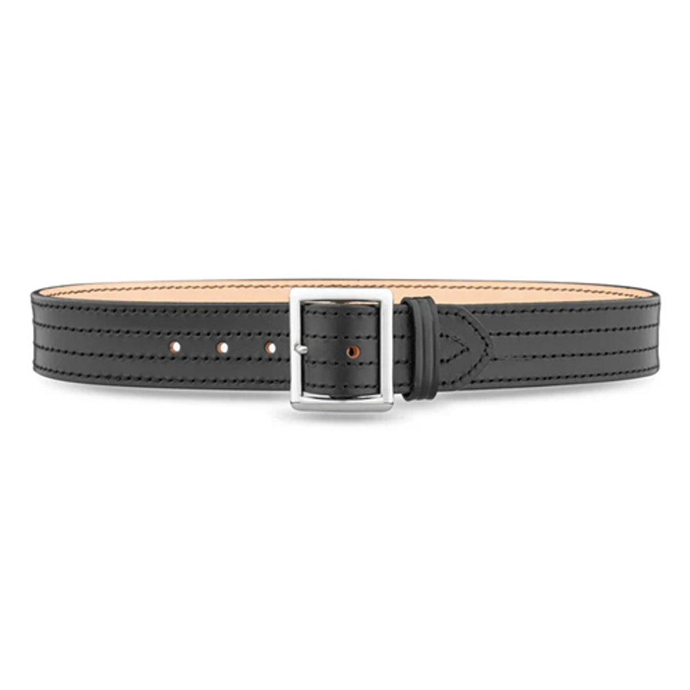 Dutyman 4611-60-9031 1-3/4"" Plain Leather 4 Row Stitch Garrison Belt with Nickel Buckle