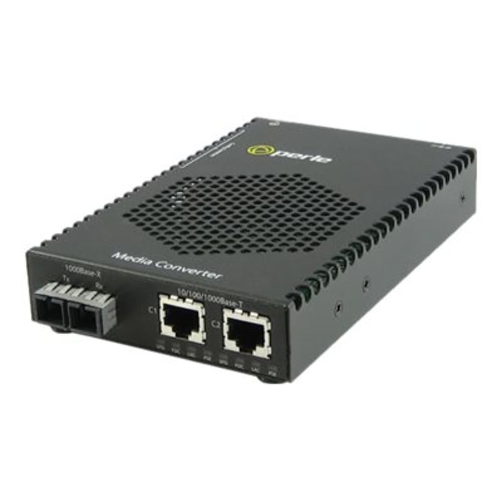 PERLE SYSTEMS 05083044 Perle S-1110DPP-S2SC10 - Fiber media converter - GigE - 10Base-T, 1000Base-LX, 1000Base-LH, 100Base-TX, 1000Base-T - SC single-mode / RJ-45 - up to 6.2 miles - 1310 nm