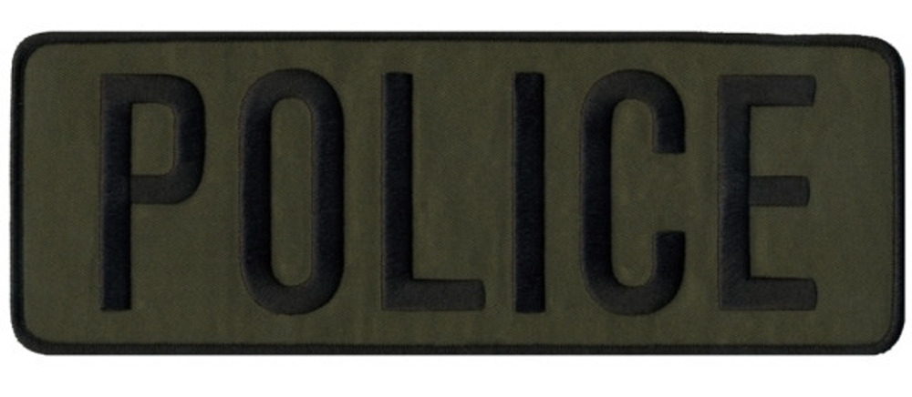 Hero's Pride 5246 POLICE Back Patch - Black/Olive Drab - 11''x4''