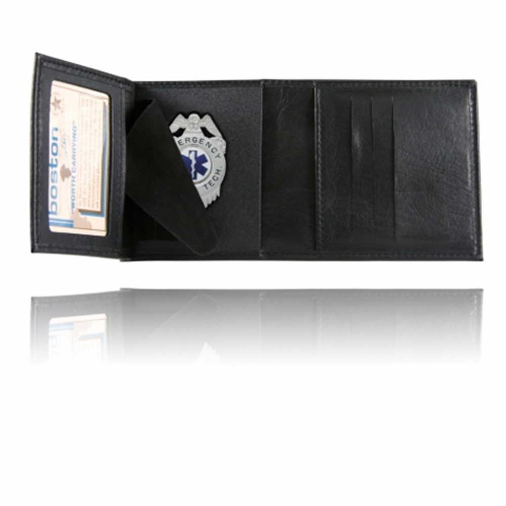 Boston Leather 375-S-4015 Trifold Badge Wallet, Soft