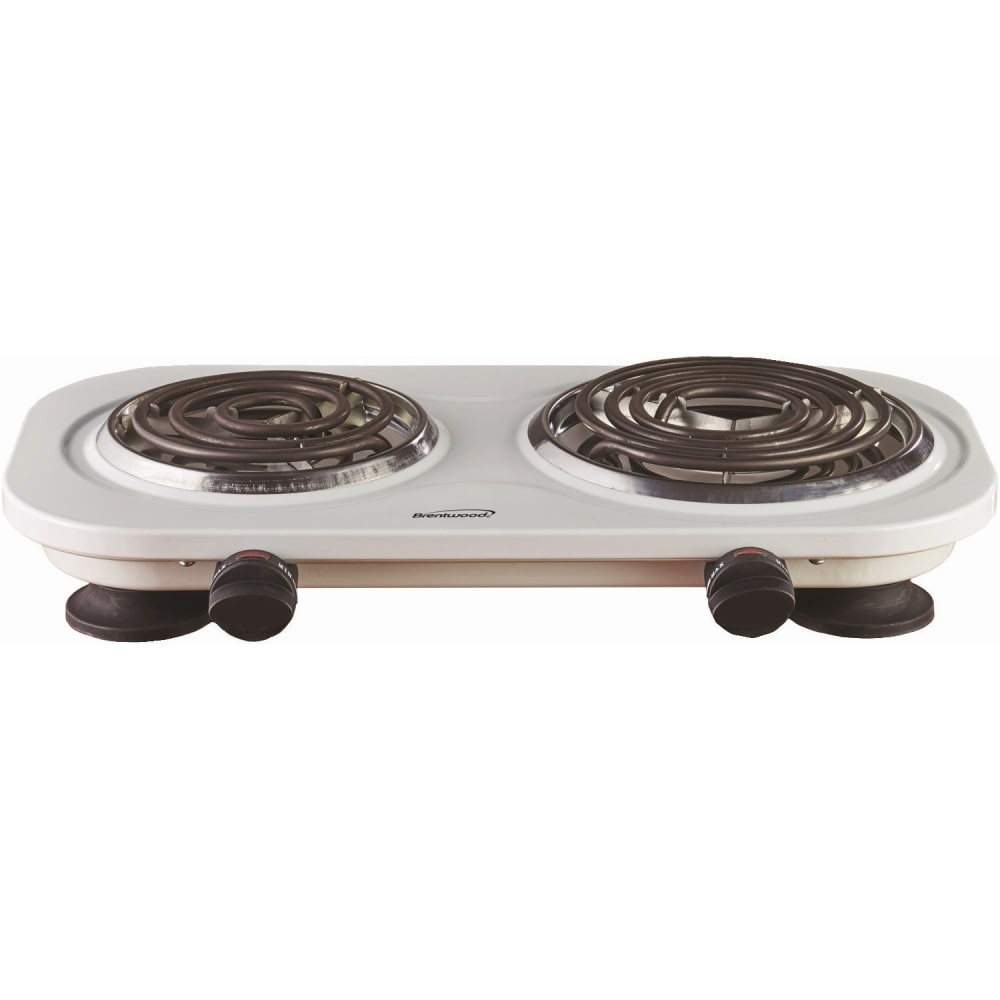 BRENTWOOD APPLIANCES , INC. Brentwood TS-361W  TS-361W 1500w Double Electric Burner, White - Burner