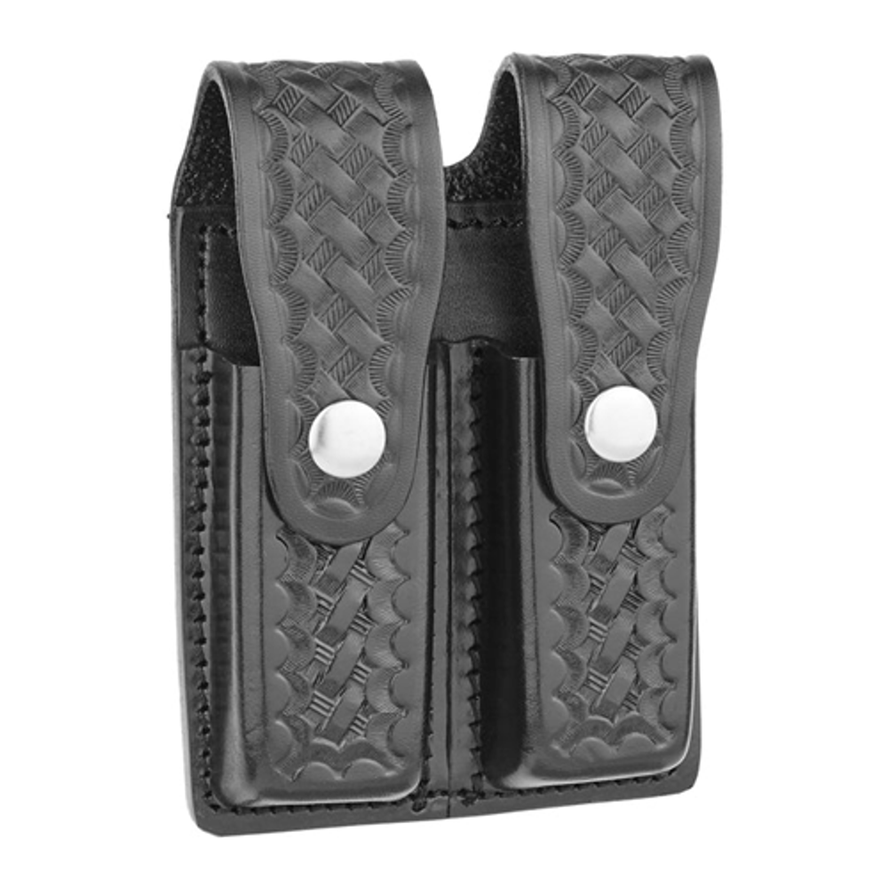 Dutyman 8521MN Basketweave Leather Double Magazine Holder for 9MM