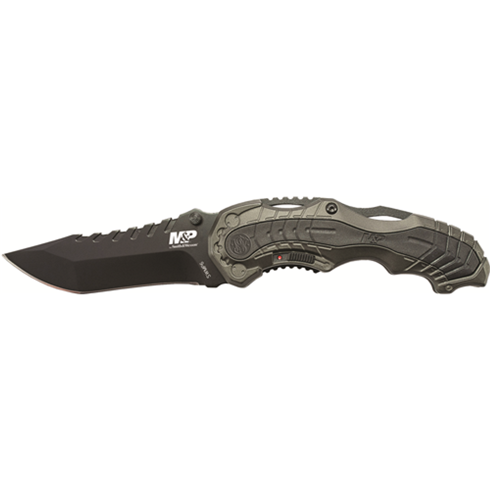 Smith & Wesson SWMP6 M&P M.A.G.I.C. Assist Liner Lock 4034 Stainless Steel Blade Gray Aluminum Handle w/Side Safety & Pocket Clip
