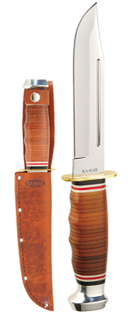 Ka-Bar 1235 Marine Hunter-Stacked Leather