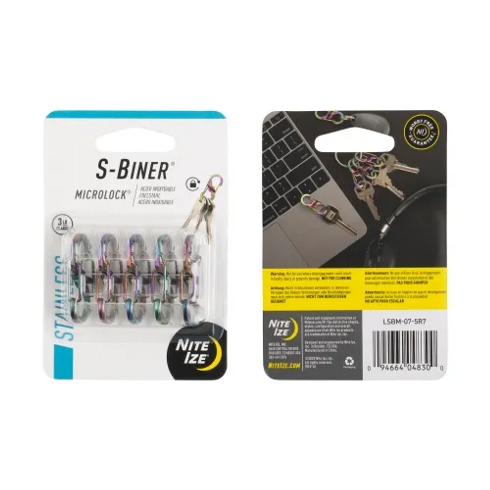 Nite-Ize LSBM-07-5R7 S-Biner Stainless Steel MicroLock