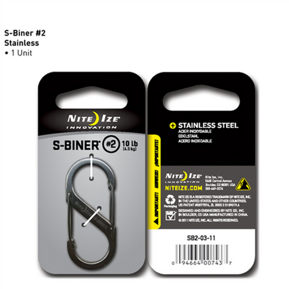 Nite-Ize SB2-03-11 Dual Carabiner Stainless Steel