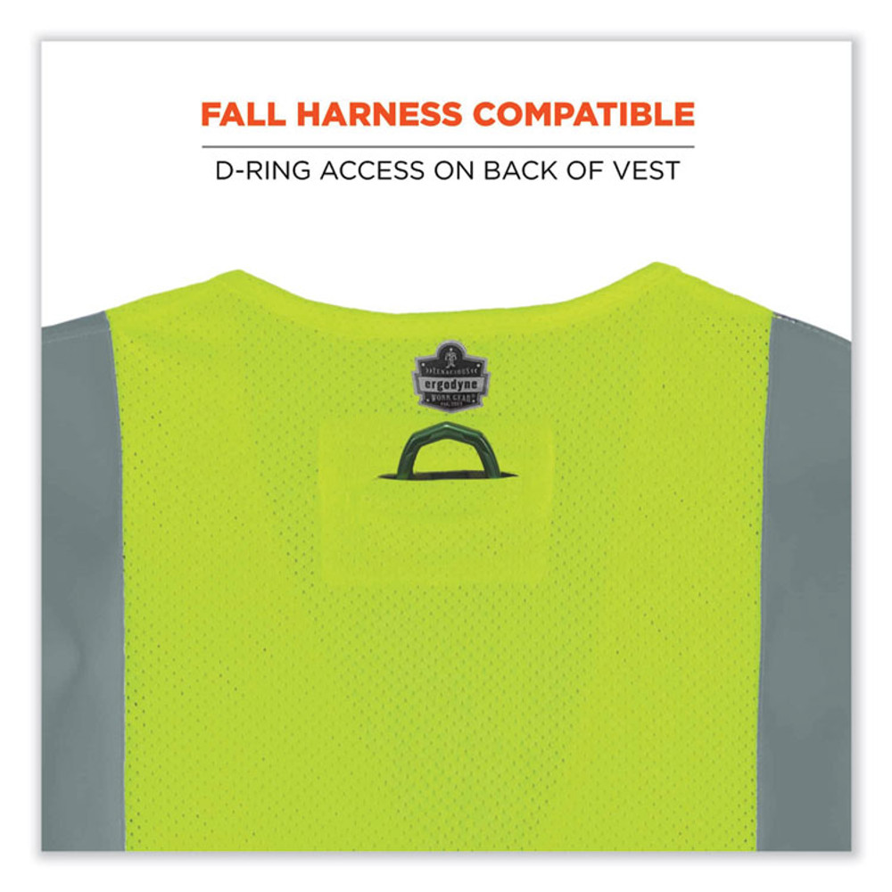 TENACIOUS HOLDINGS, INC. ergodyne® 21495 GloWear 8260FRHL Class 2 FR Safety Hook and Loop Vest, Modacrylic/Kevlar, Large/X-Large, Lime
