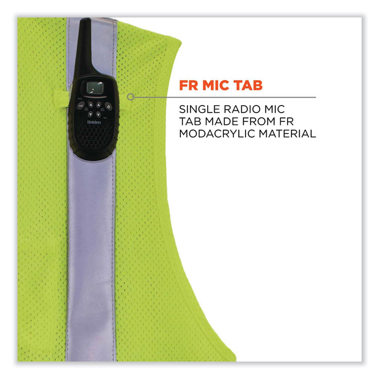 TENACIOUS HOLDINGS, INC. ergodyne® 21495 GloWear 8260FRHL Class 2 FR Safety Hook and Loop Vest, Modacrylic/Kevlar, Large/X-Large, Lime