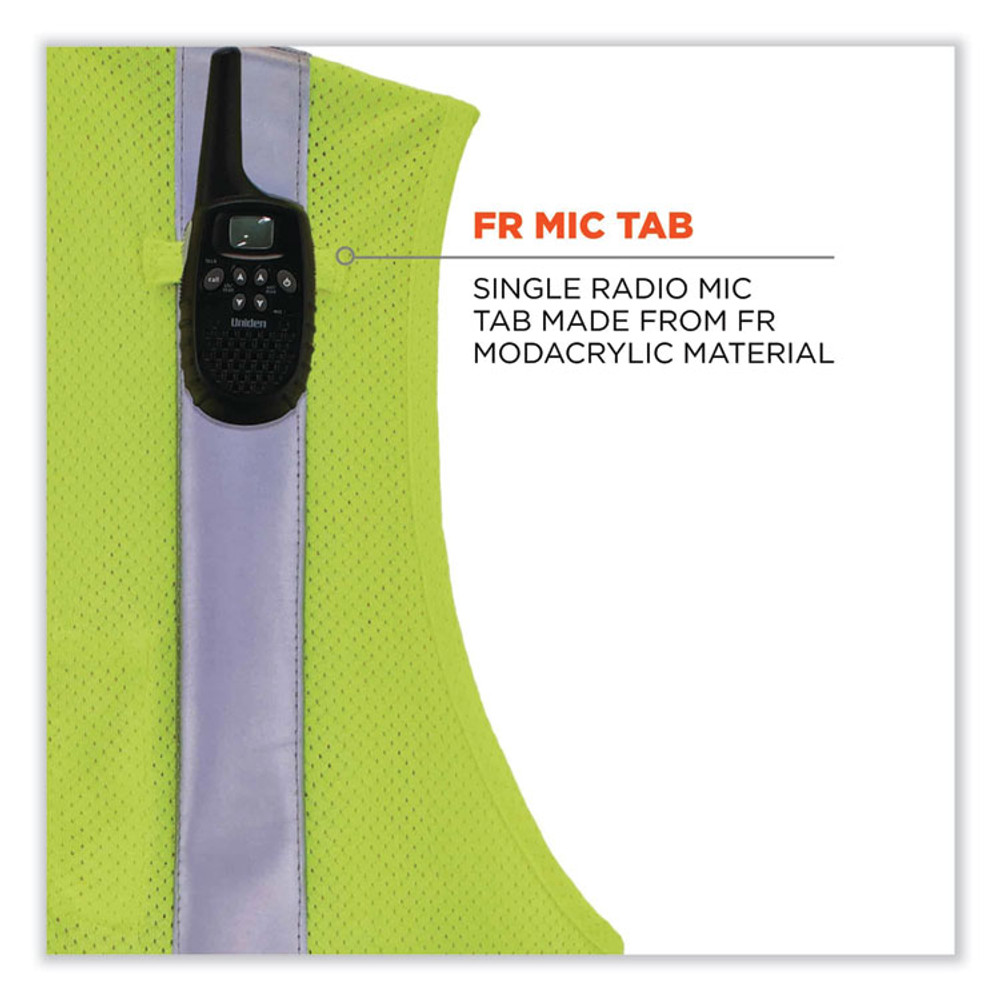TENACIOUS HOLDINGS, INC. ergodyne® 21495 GloWear 8260FRHL Class 2 FR Safety Hook and Loop Vest, Modacrylic/Kevlar, Large/X-Large, Lime