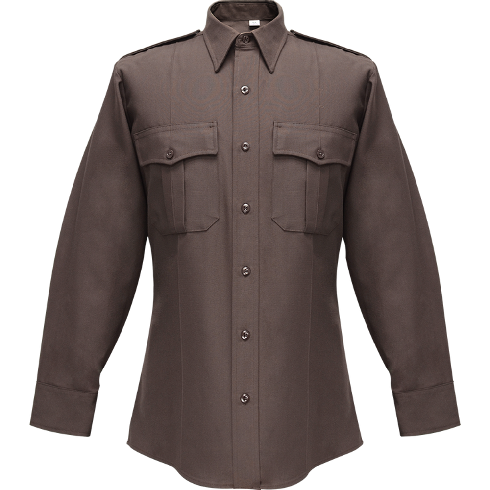 Flying Cross 33W78Z 94 18.5 38/39 Command Long Sleeve Shirt w/ Zipper & Convertible Sport Collar