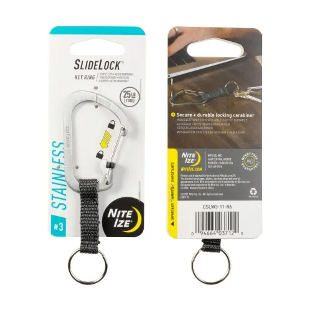 Nite-Ize CSLW3-11-R6 SlideLock Key Ring Stainless Steel