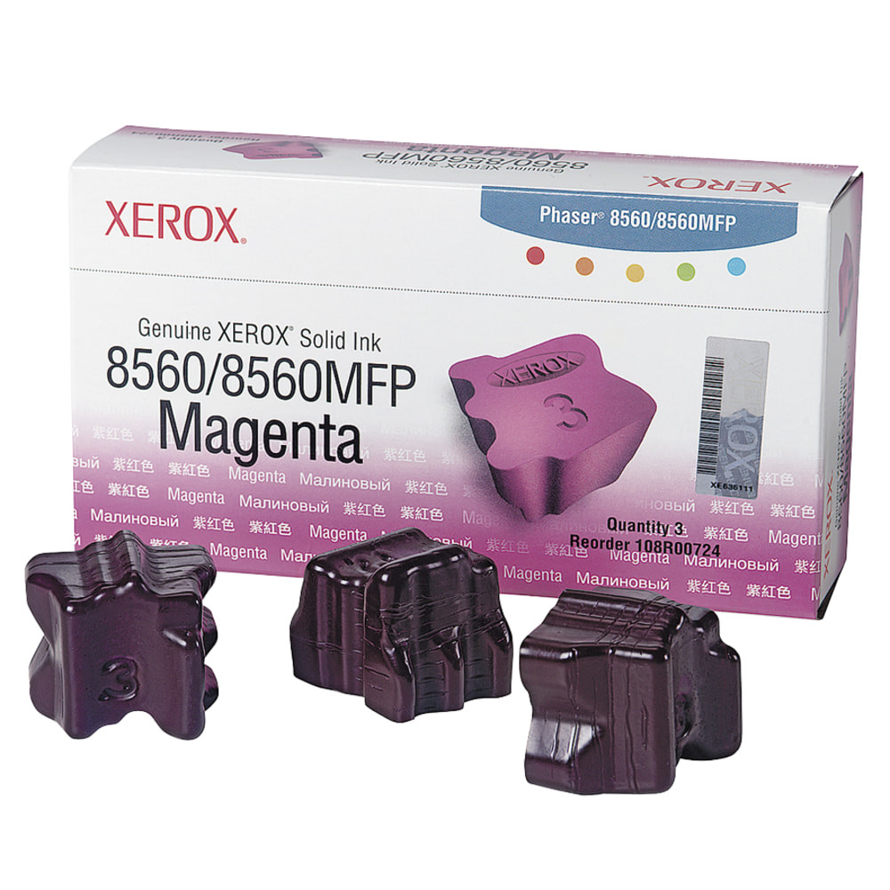 XEROX CORPORATION 108R00724 Xerox 8560 Phaser Magenta Solid Ink, Pack Of 3, 108R00724