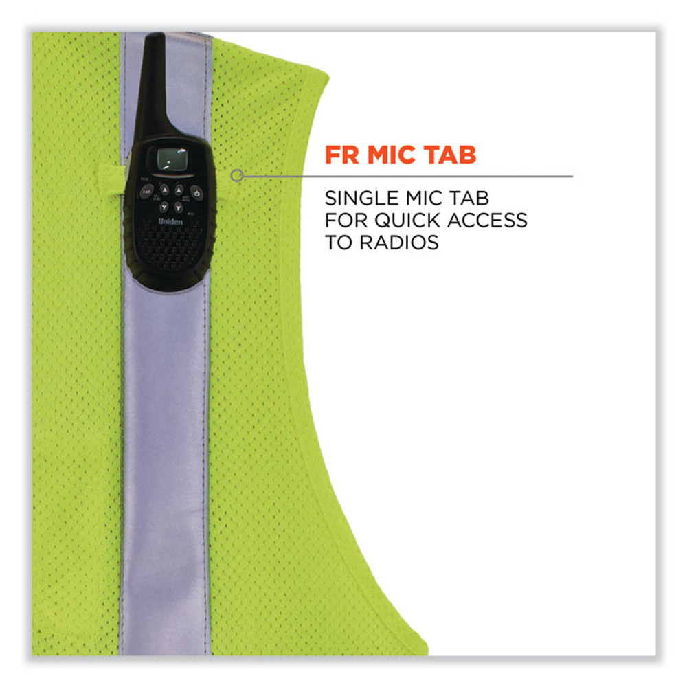 TENACIOUS HOLDINGS, INC. ergodyne® 21865 GloWear 8263FRHL Class 2 FR Safety Economy Hook and Loop Vest, Modacrylic Mesh/Cotton, Large/X-Large, Lime