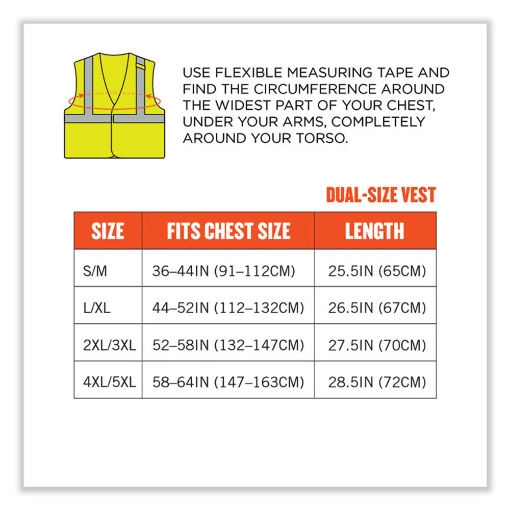 TENACIOUS HOLDINGS, INC. ergodyne® 21865 GloWear 8263FRHL Class 2 FR Safety Economy Hook and Loop Vest, Modacrylic Mesh/Cotton, Large/X-Large, Lime