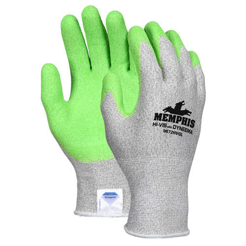 MCR Safety 9672HVGM Dynma, S&P, Hi-Vis, Green, Latex