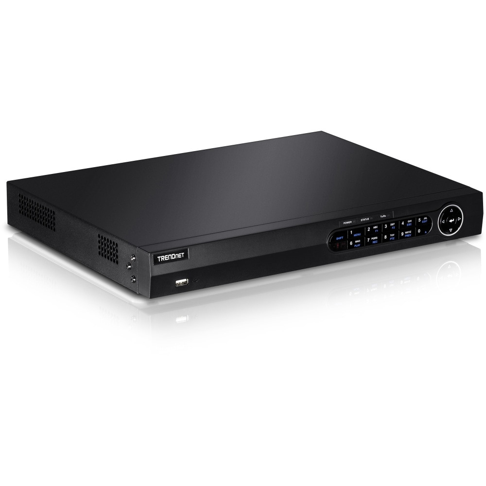 TRENDNET INC. TV-NVR408 TRENDnet 8-Channel H.264/H.265 PoE+ NVR, 1080p HD, up to 12TB storage (HDDs not included), Supports one 4K Camera Channel, 8 PoE+ ports, 80W PoE Power Budget, Rackmount, TV-NVR408 , Black - 8 Channel 4K UHD PoE+ NVR