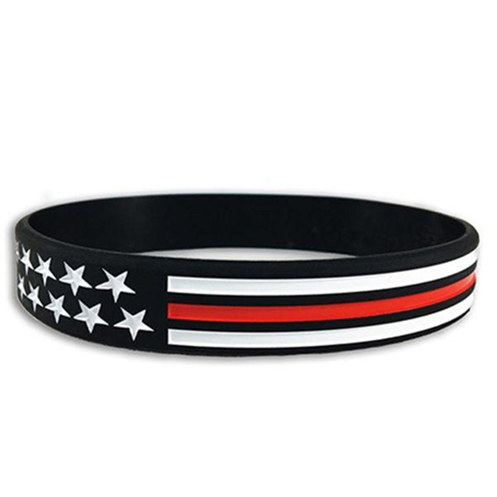 Thin Blue Line TRL-AM-BR-7 Thin Red Line American Flag Bracelet