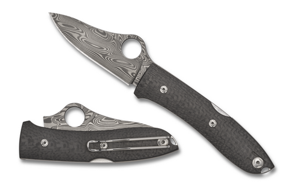 Spyderco C255CFPD SpyOpera Carbon Fiber Damasteel-Thor    Sprint Run