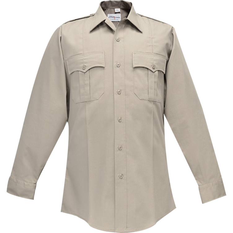 Flying Cross 33W78Z 04 17.0 38/39 Command Long Sleeve Shirt w/ Zipper & Convertible Sport Collar