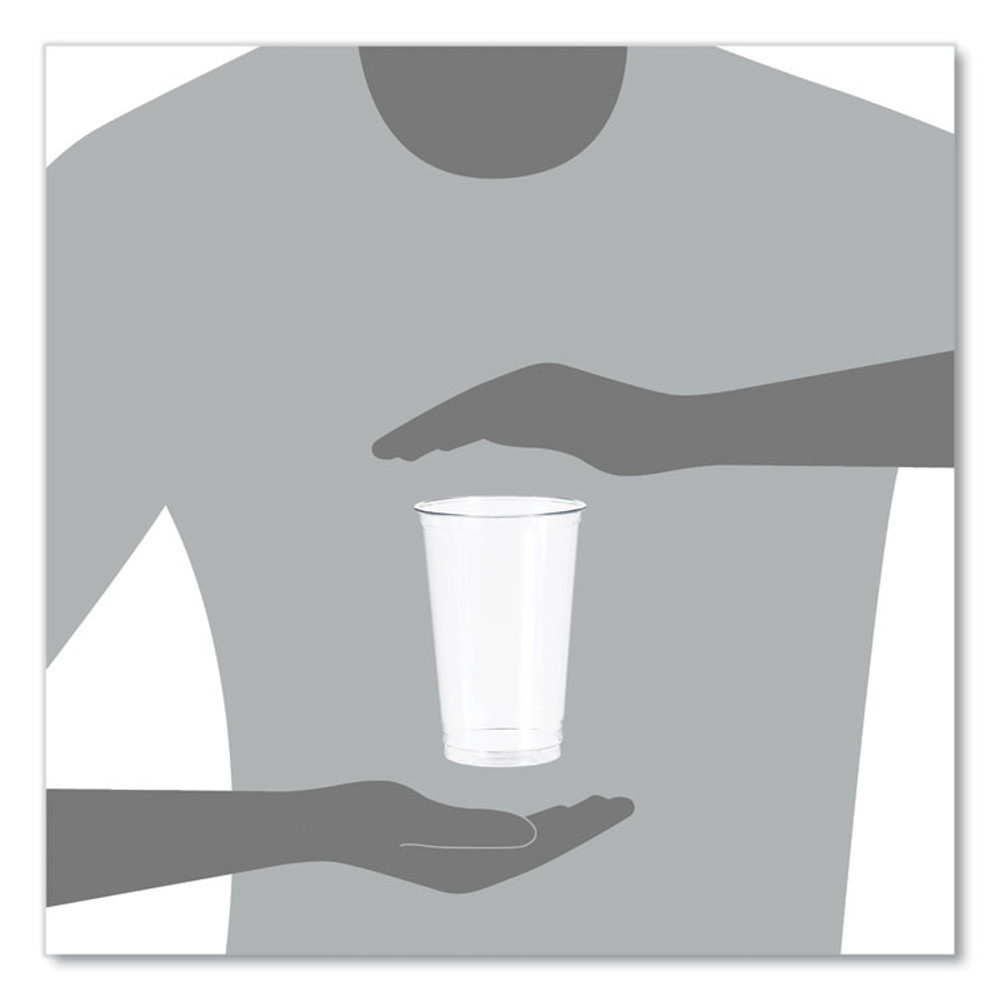 DART TN20 Ultra Clear PETE Cold Cups, 20 oz, Plastic, Clear, 50/Sleeve, 20 Sleeves/Carton
