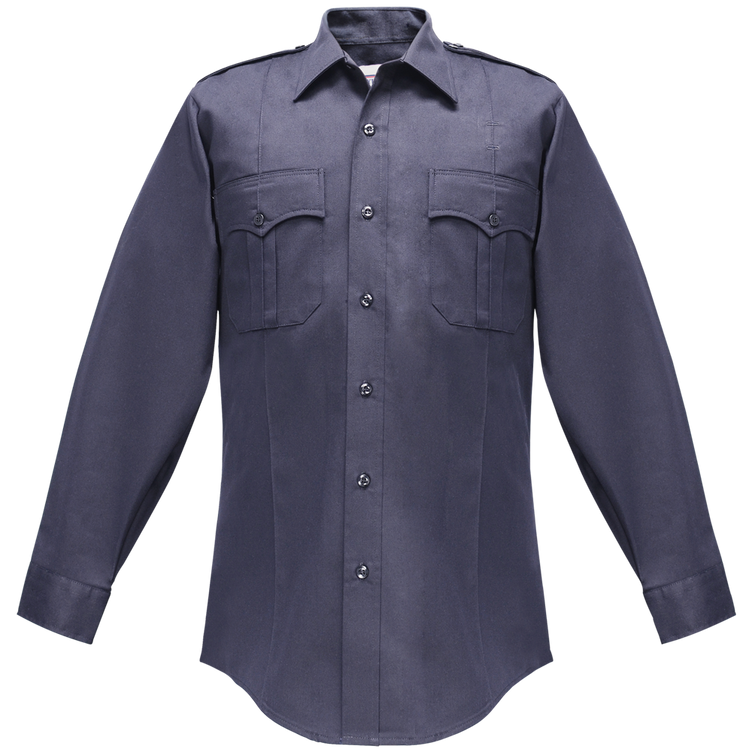 Flying Cross 35W54 76 18.0 36/37 Duro Poplin Long Sleeve Shirt w/ Sewn-In Creases