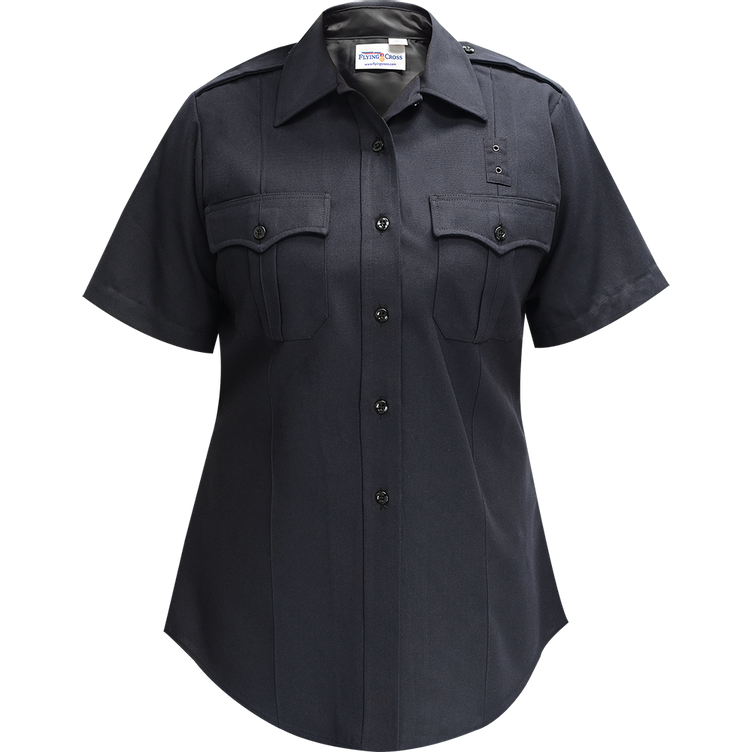 Flying Cross 157R84 86 42 N/A Justice Women's Short Sleeve Shirt w/ Traditional Collar - LAPD Navy