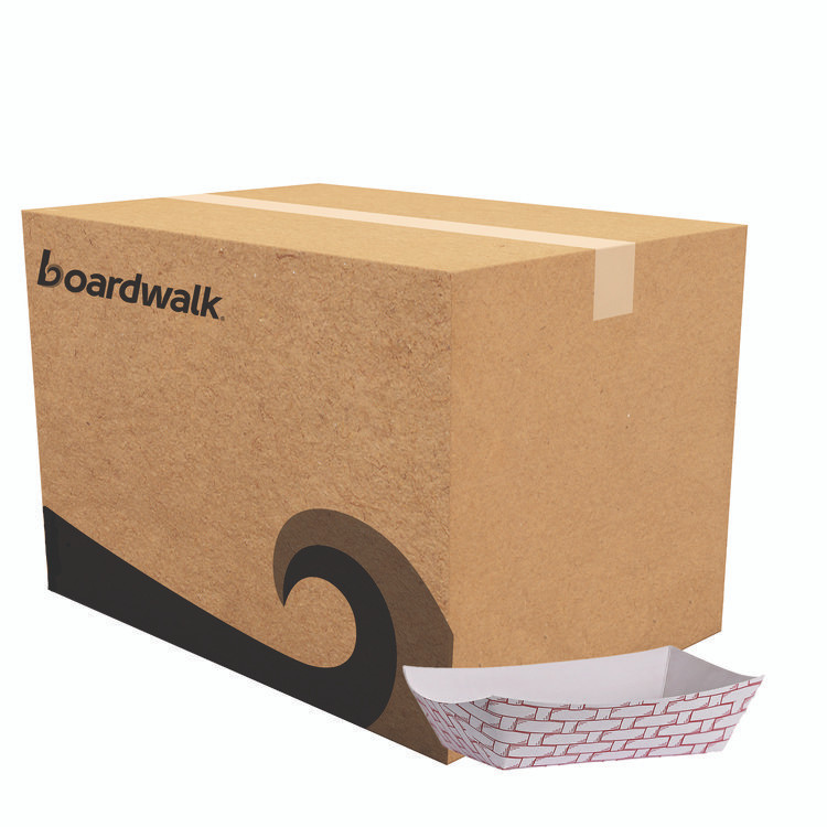 BOARDWALK 30LAG040 Paper Food Baskets, 6 oz Capacity, 3.78 x 4.3 x 1.08, Red/White, 1,000/Carton