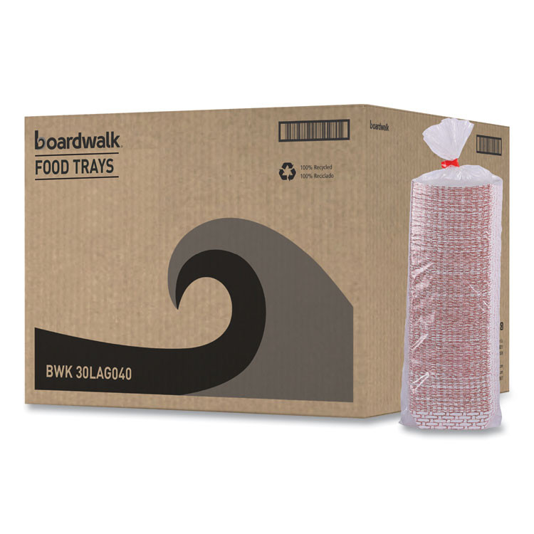 BOARDWALK 30LAG040 Paper Food Baskets, 6 oz Capacity, 3.78 x 4.3 x 1.08, Red/White, 1,000/Carton