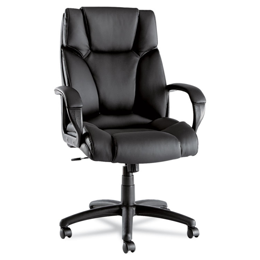 ALERA FZ41LS10B Alera Fraze Series Executive High-Back Swivel/Tilt Bonded Leather Chair, Supports 275 lb, 17.71" to 21.65" Seat Height, Black