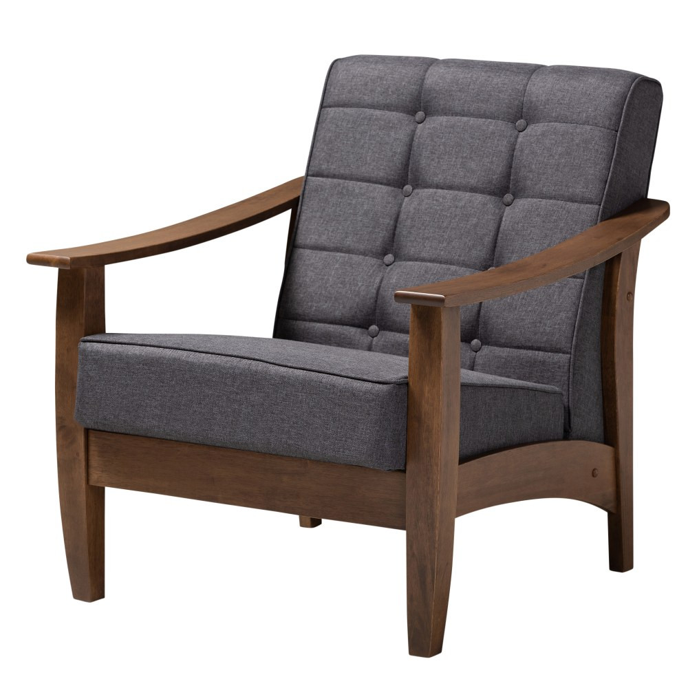 WHOLESALE INTERIORS, INC. 2721-9162 Baxton Studio 9162 Larsen Lounge Chair, Gray