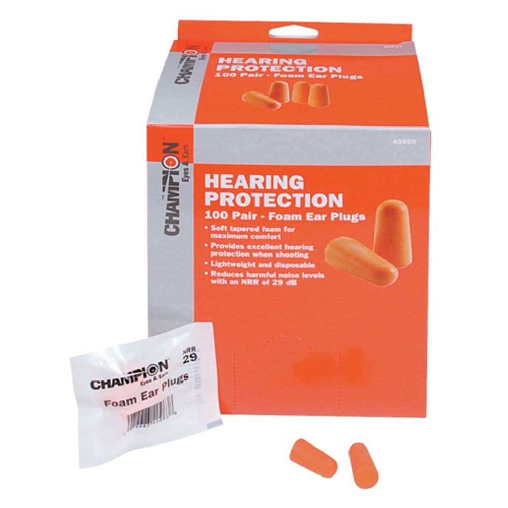 Champion Targets 40959 Champion Targets 40959 Foam Earplugs, Orange, 100 Pairs