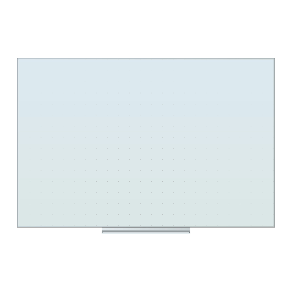 UBRANDS, LLC U Brands 2798U00-01  Frameless Floating Non-Magnetic Glass Dot Grid Dry-Erase Board, 36in X 24in, Frosted White (Actual Size 35in x 23in)