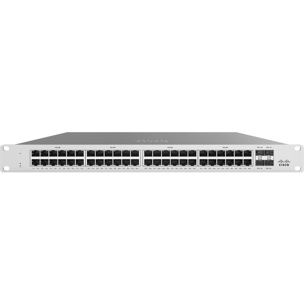 CISCO MS125-48-HW Meraki MS125-48-HW Ethernet Switch - 48 Ports - Manageable - 10 Gigabit Ethernet - 10GBase-X - 2 Layer Supported - Modular - 42 W Power Consumption - Twisted Pair, Optical Fiber - 1U High - Rack-mountable