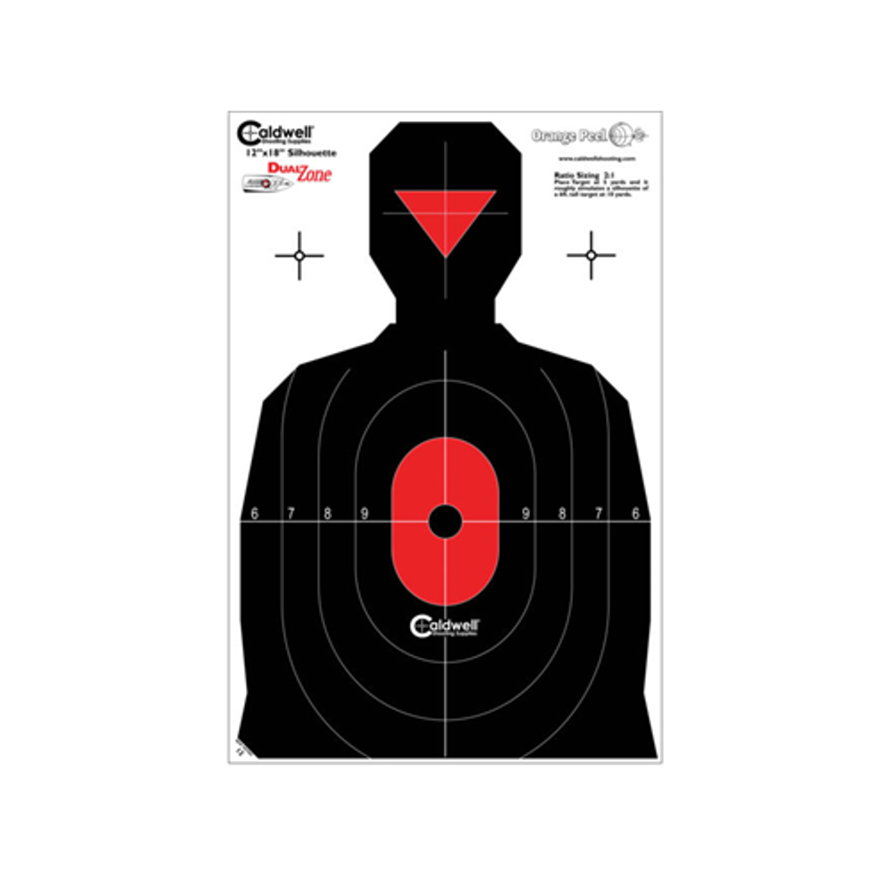 Caldwell 308214 Silhouette Dual Zone Target 8pk