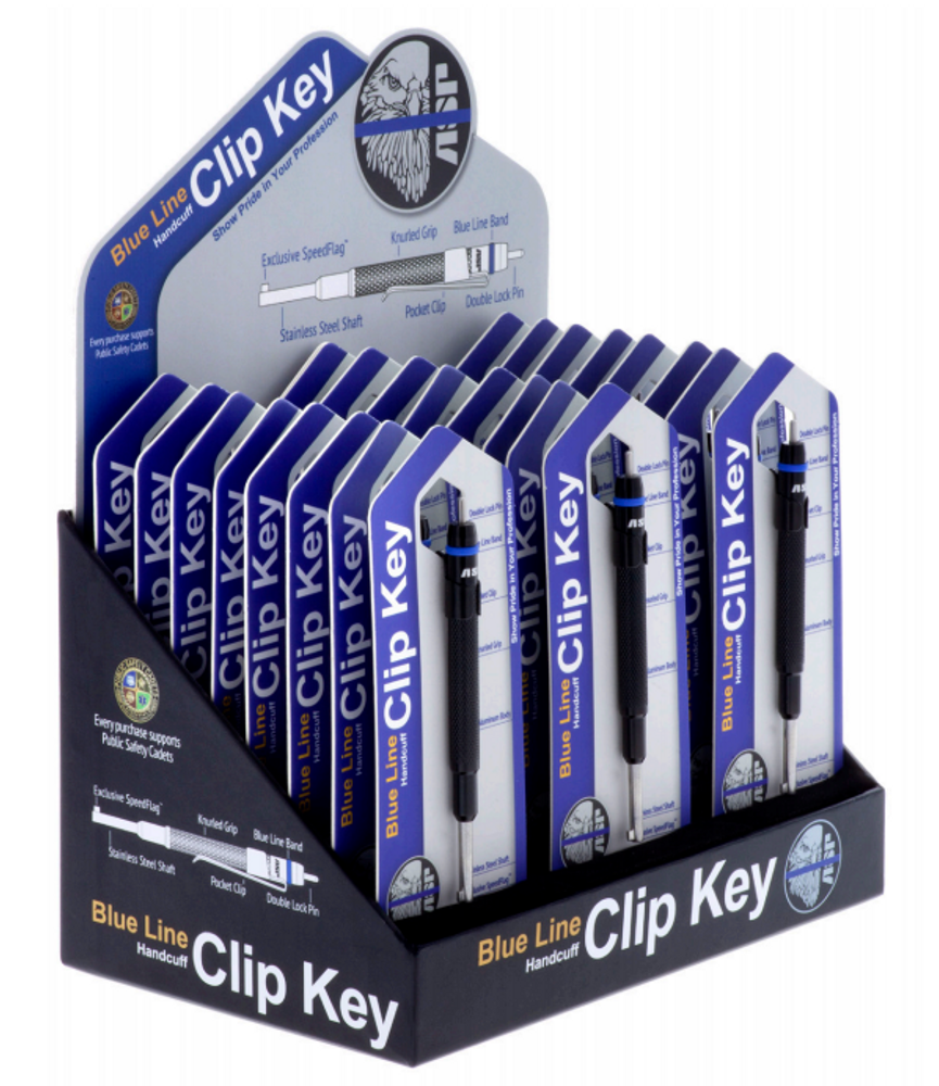ASP 81925 Blue Line Handcuff Key 24 Piece Display