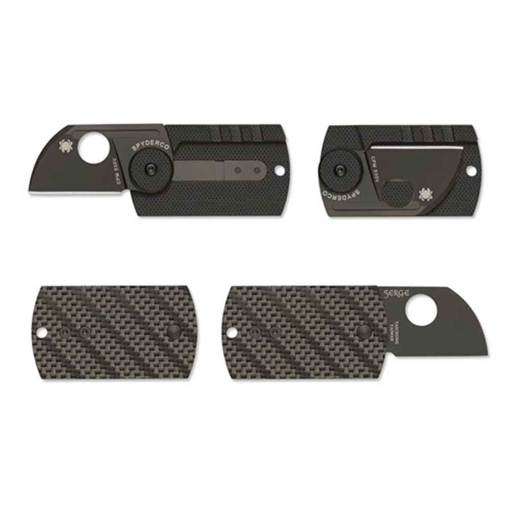 Spyderco C188CFBBKP Dog Tag Folder CF/G-10
