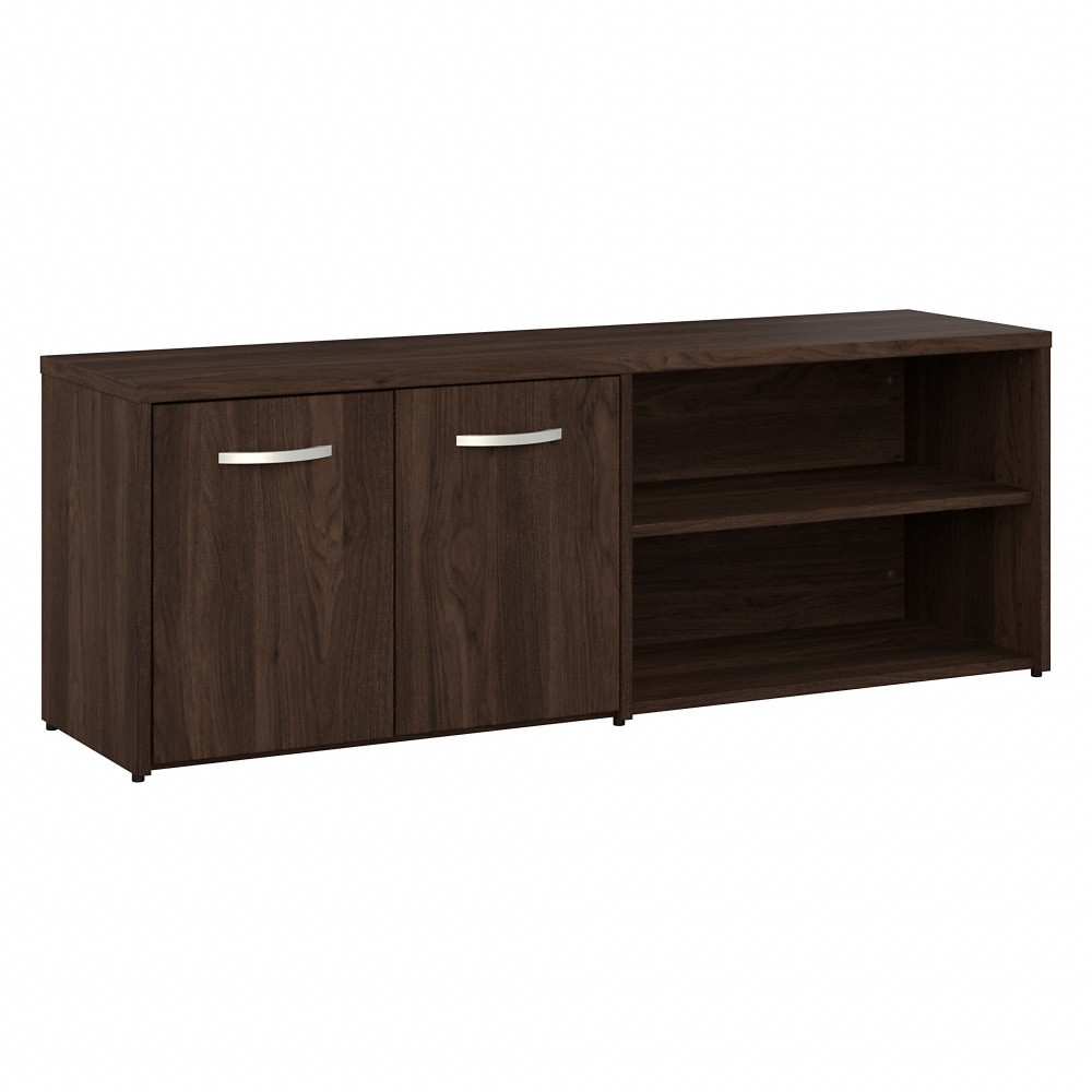 BUSH INDUSTRIES INC. Bush Business Furniture HYS160BW-Z  Hybrid Low Storage Cabinet With Doors And Shelves, 21-1/4inH x 59-3/16inW x 15-3/4inD, Black Walnut, Standard Delivery