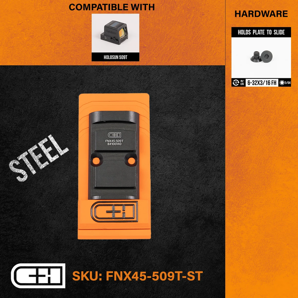 C&H Precision FNX45-509T-ST Optics Adapter Plate - FN FNX-45 V4 MIL/LEO