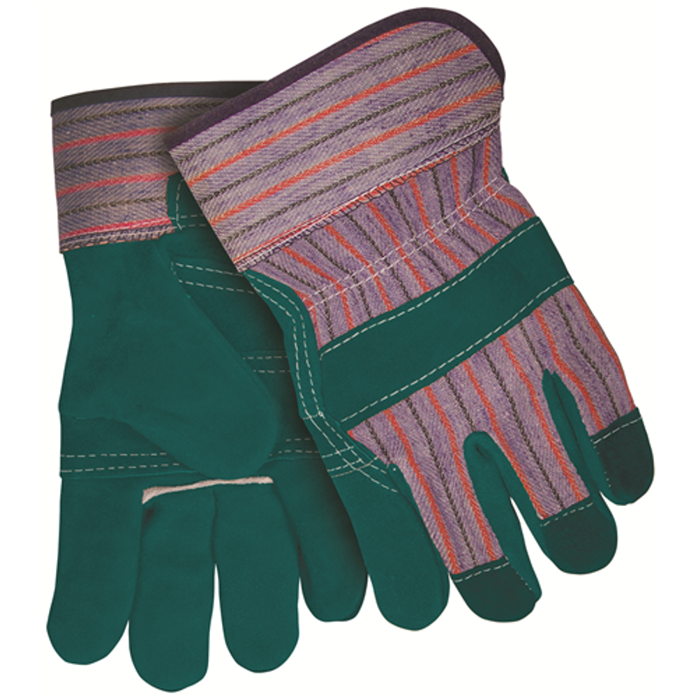 MCR Safety 1455G Green Color Leathr Palm W/Rubberizd Cuff