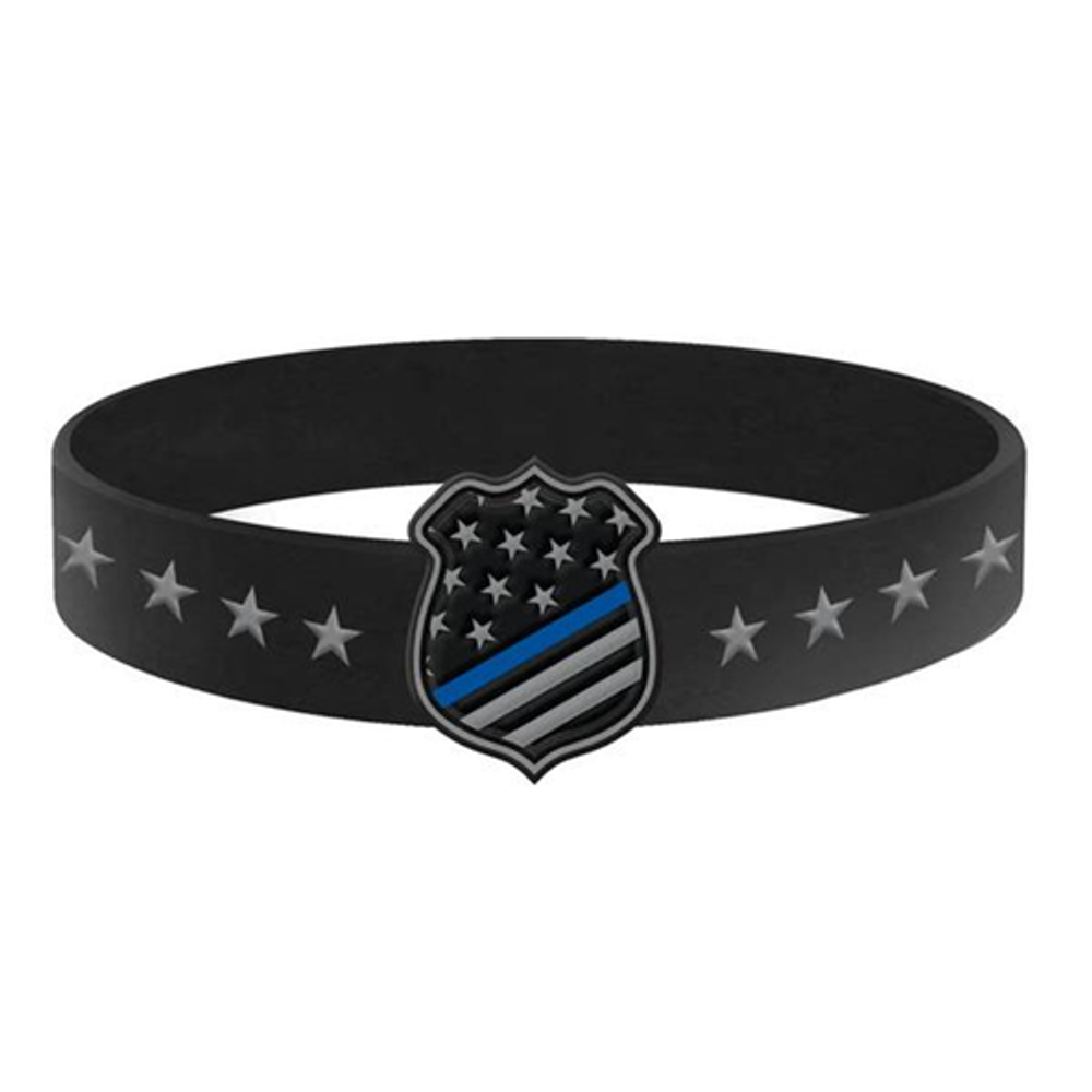 Thin Blue Line TBL-AM-SHIELD-9 Thin Blue Line American Flag Shield Bracelet
