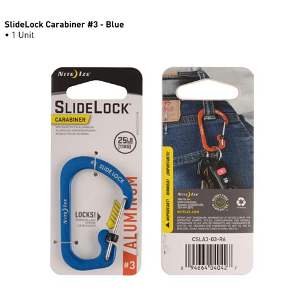Nite-Ize CSLA3-03-R6 Slidelock Carabiner Aluminum