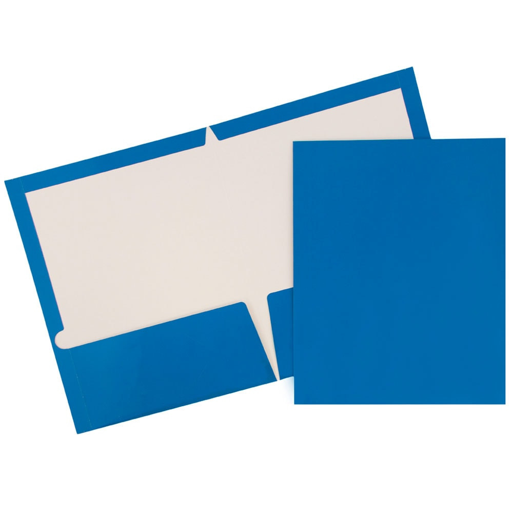 JAM PAPER AND ENVELOPE 385GBUA JAM Paper Glossy 2-Pocket Presentation Folders, Blue, Pack of 6