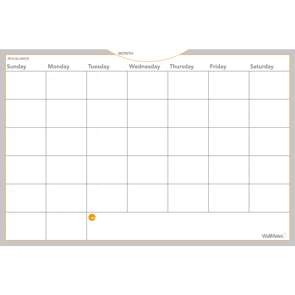 ACCO BRANDS USA, LLC AT-A-GLANCE AW602028  WallMates Monthly Dry-Erase Calendar, 24in x 36in