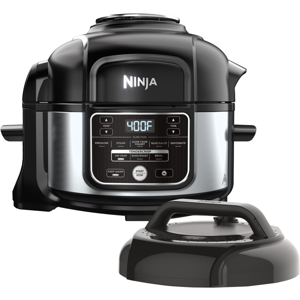 SHARK/NINJA FD101 Ninja Foodi 10-in-1 5-Quart Pressure Cooker And Air Fryer, Silver/Black