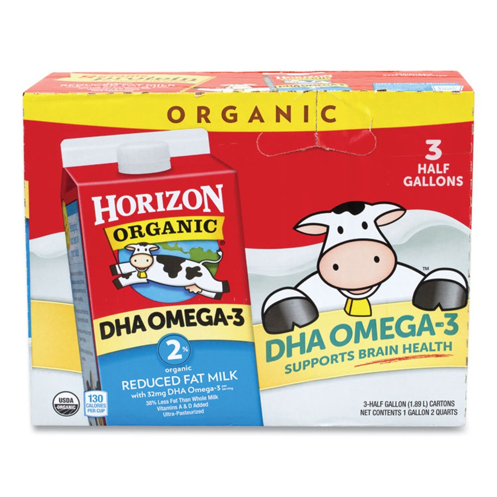 DANONE Horizon Organic 90200055 Organic 2% Milk, 64 oz Carton, 3/Carton