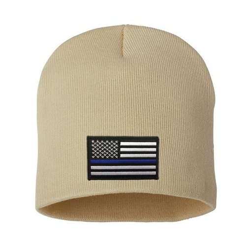 Thin Blue Line BEANIE-8INCH-TBL-DESERT Thin Blue Line Knit Beanie 8 Inch