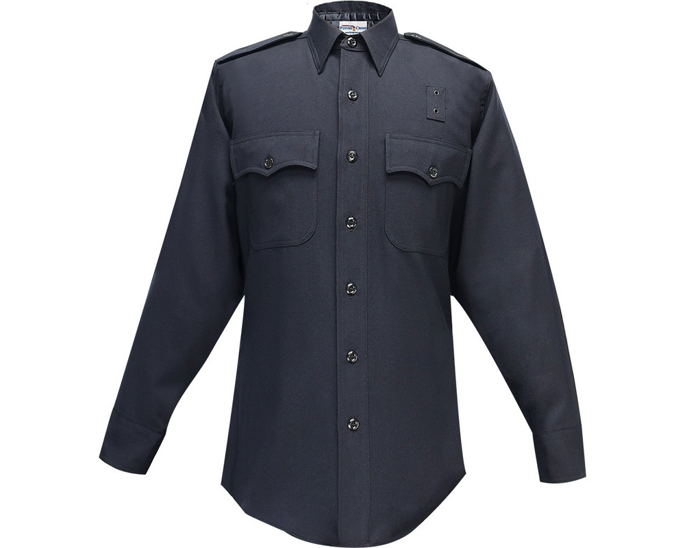 Flying Cross 20W95 86 18.0 36/37 LA SELECT 100% WOOL MEN'S LONG SLEEVE SHIRT LAPD NAVY