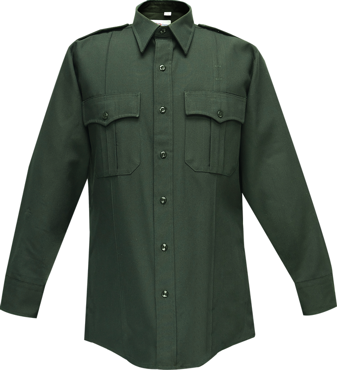 Flying Cross 35W77Z 06 17.0 38/39 Command Long Sleeve Shirt w/ Zipper & Traditional Collar - Spruce Green